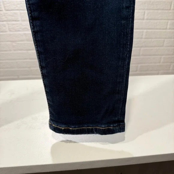 American Eagle Outfitters Women's High Waisted Ripped‎ Skinny Jeans Dark Wash 8 - Picture 2 of 6